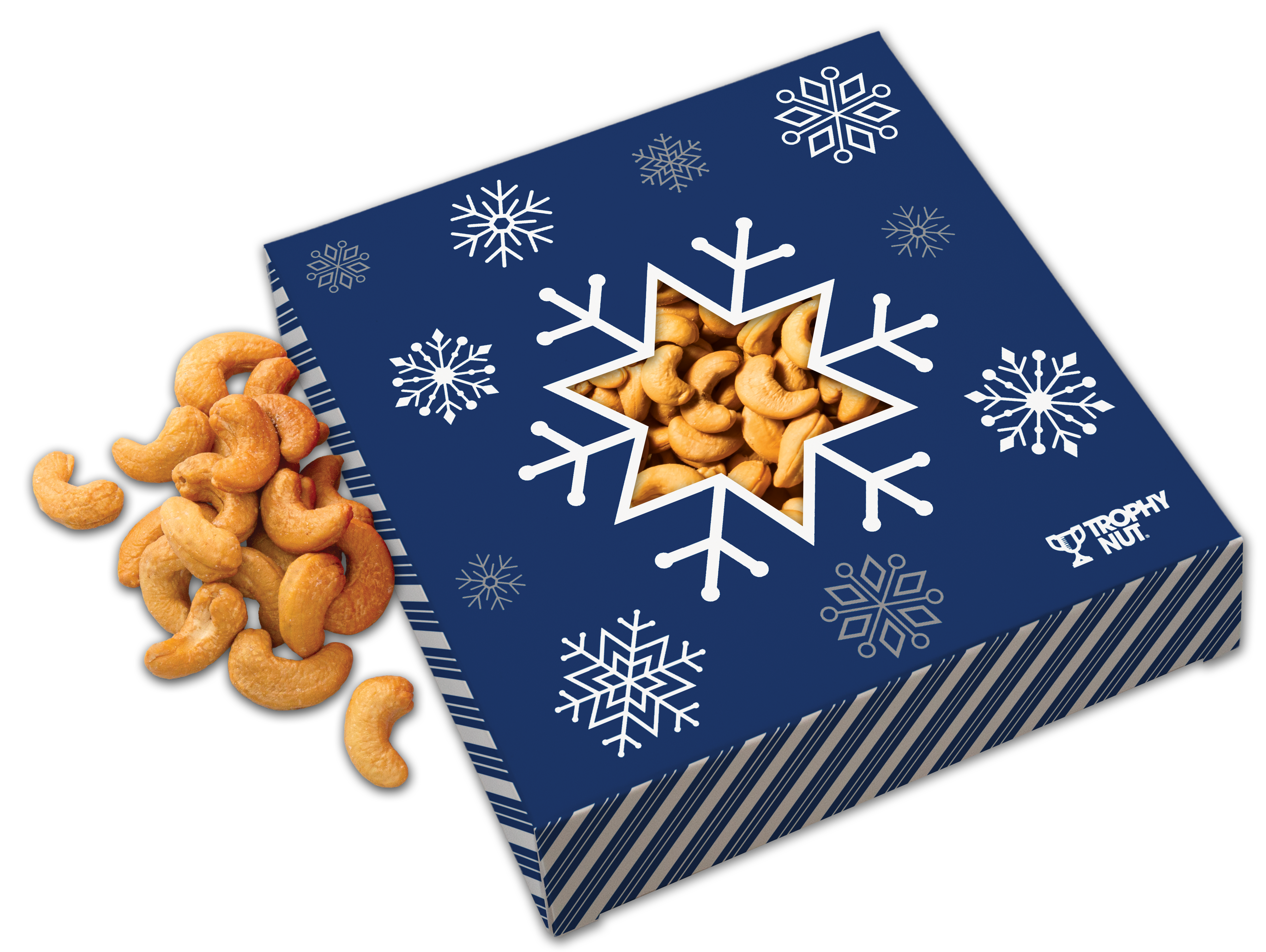 10 oz Colossal Cashews Blue Snowflake Box