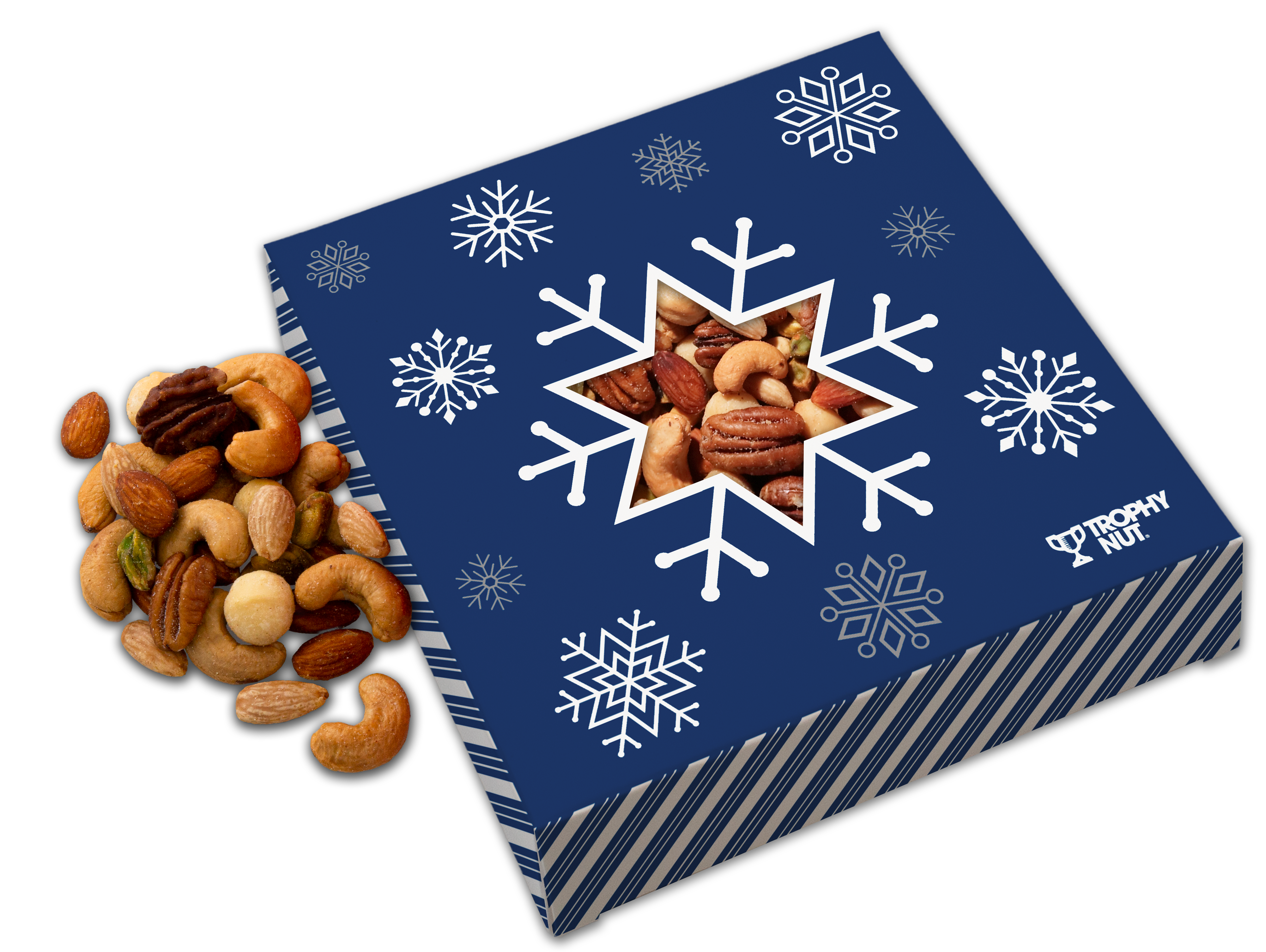 10 oz. Premium Mixed Nuts Blue Snowflake Box